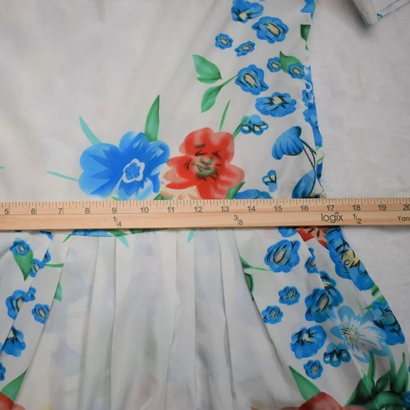 ASOS Floral Dress Sz 8 Mini Pleated Skirt Whimsigoth Party Boho Artsy - Picture 10 of 12